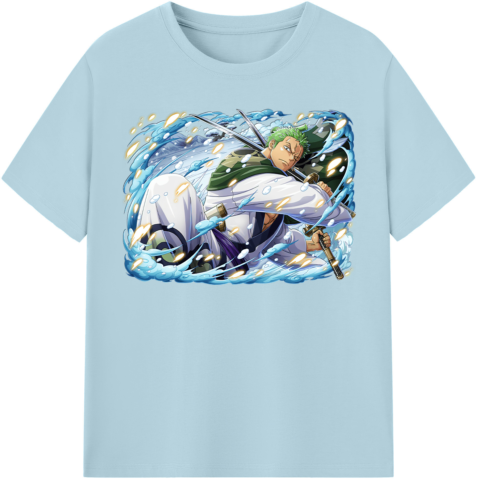 ワンピース ロロノア・ゾロ ONE PIECE Roronoa Zoro 綿100％半袖Tシャツ（フロントプリント）